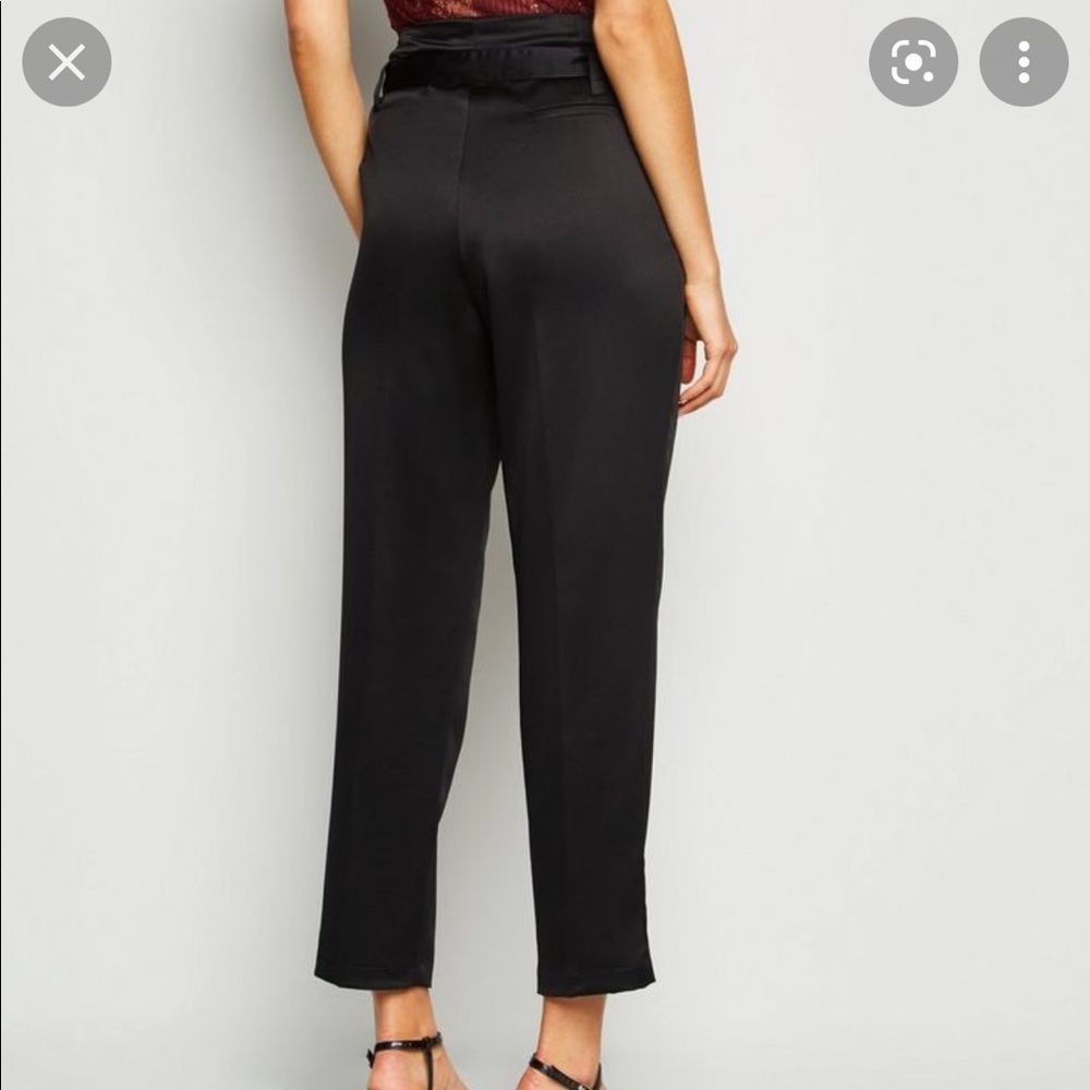 Topshop pants - cropped/ankle - black satin